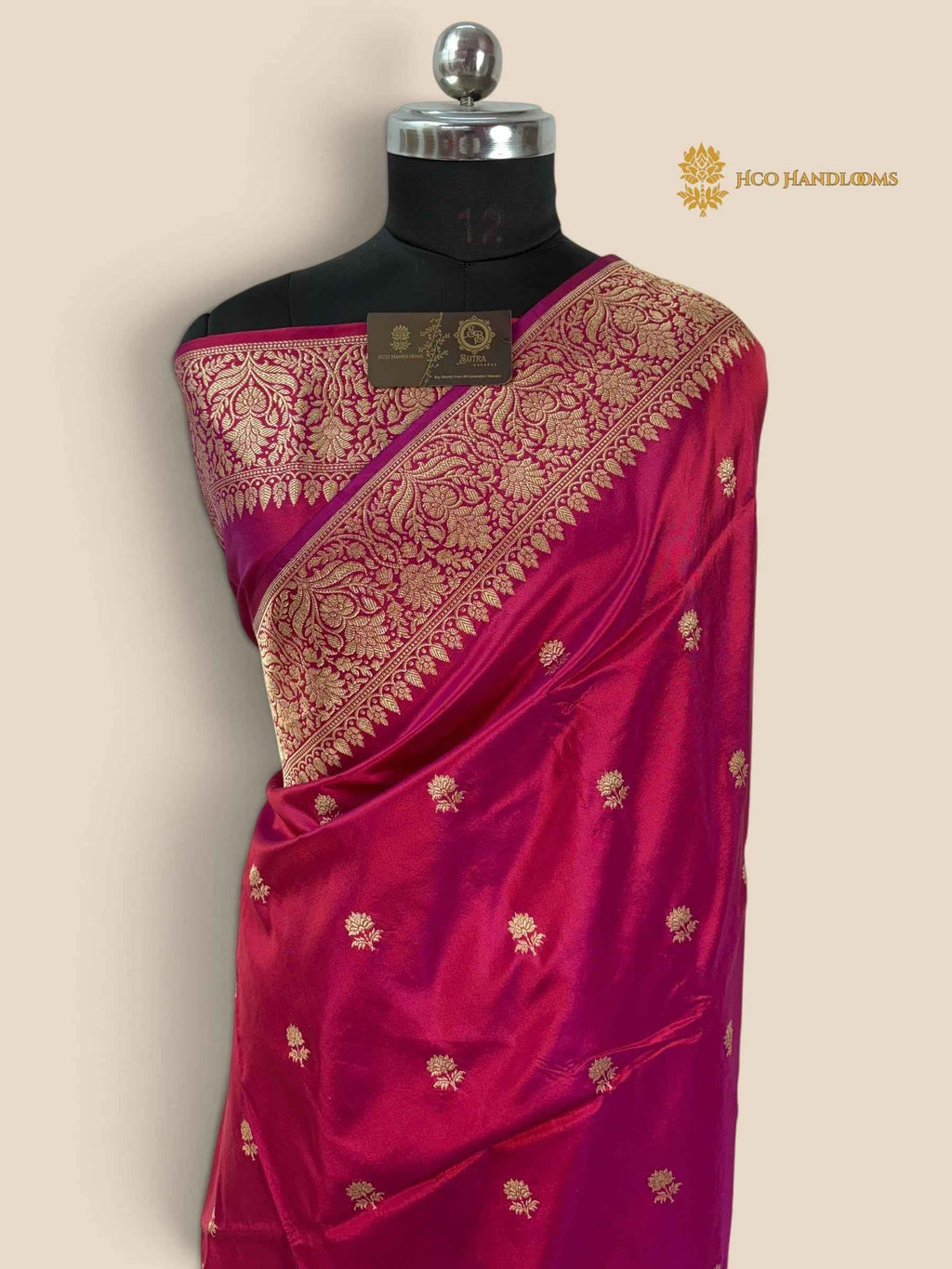 Regal Rani Pure Katan Silk Handloom Banarasi Saree - All Over Kadhua Motifs