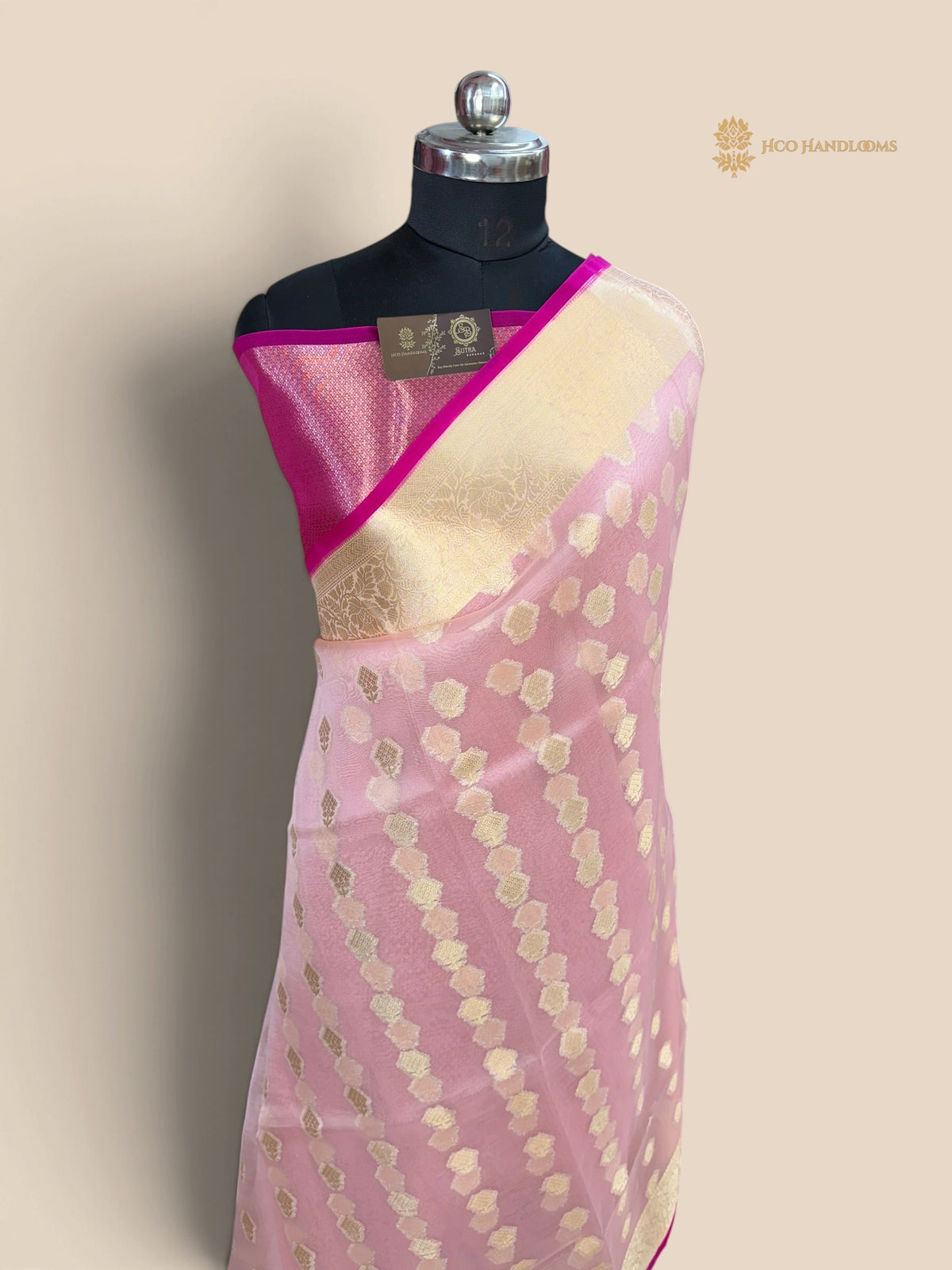 Pure Kora Silk Handloom Banarasi Saree - All Over Motifs