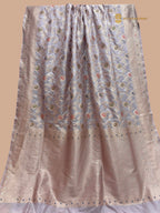 Pastel Purple Pure Katan Silk Handloom Banarasi Saree - All Over Meenakari Jaal