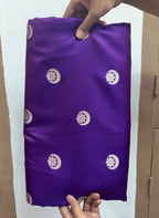 Purple Premium Mashru Katan Silk Banarasi Saree - All Over Chand Tara Design