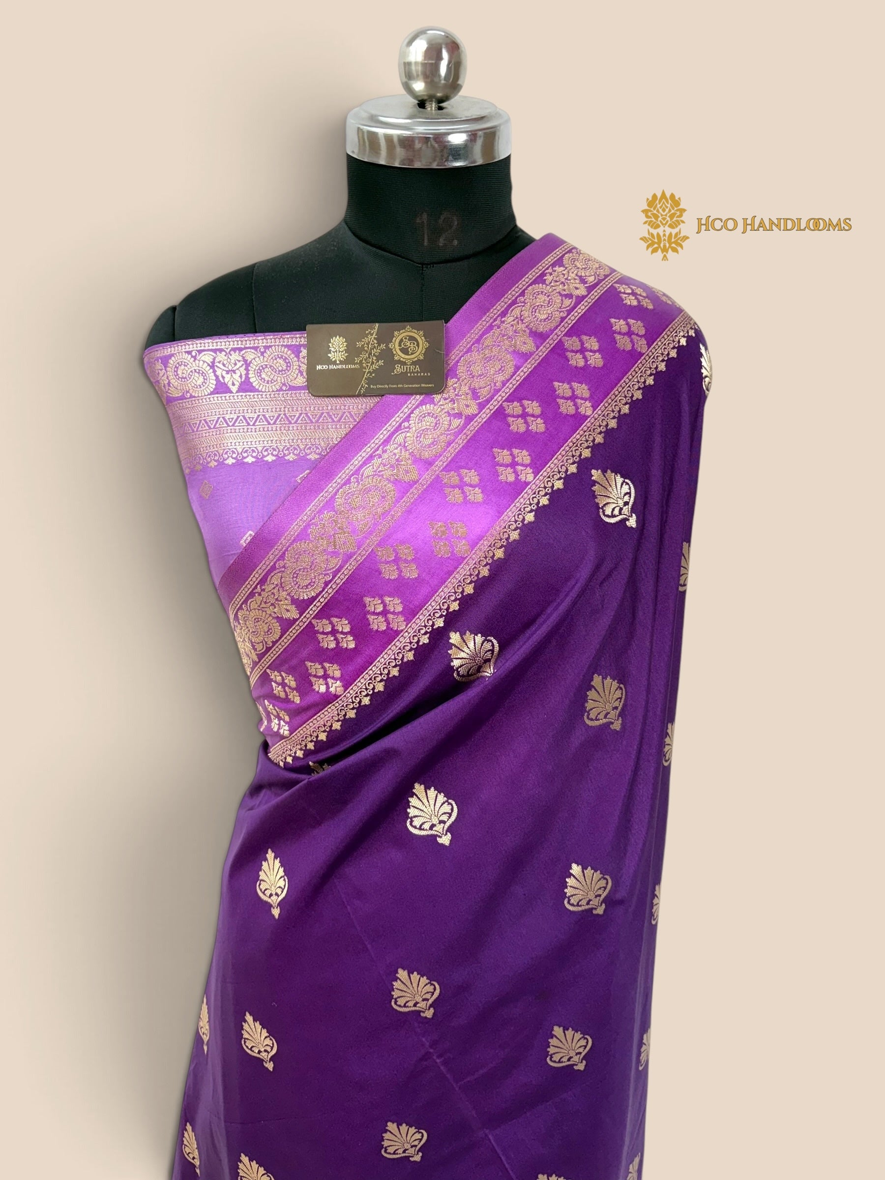 Purple Premium Soft Silk Banarasi Saree - All Over Motifs