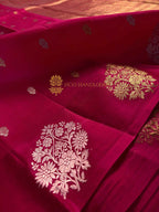 Pure Raw Mango Silk Handloom Banarasi Saree - All Over Kadhua Motifs
