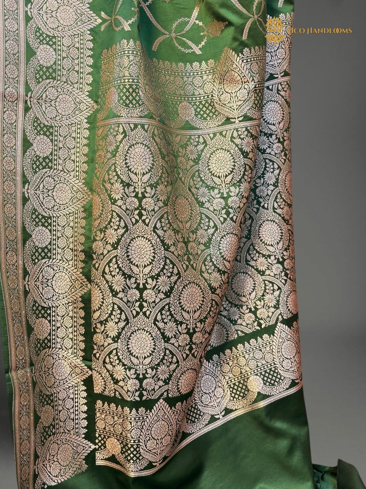 Premium Mashru Katan Silk Banarasi Saree - All Over Jaal Pattern