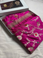 Premium Mashru Katan Silk Meenakari Jangla Banarasi Saree