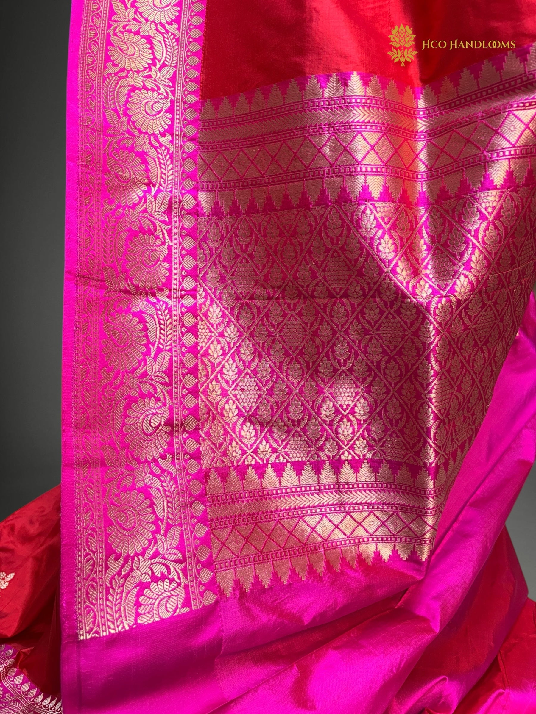 Pure Mango Katan Silk Handloom Banarasi Saree - All Over Kadhua Motifs