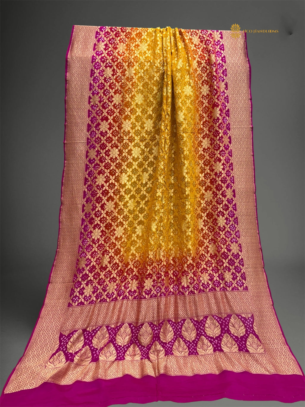 Pure Georgette Banarasi Bandhej Handloom Dupatta