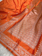 Regal Orange Premium Mashru Katan Silk Banarasi Saree - All Over Motifs