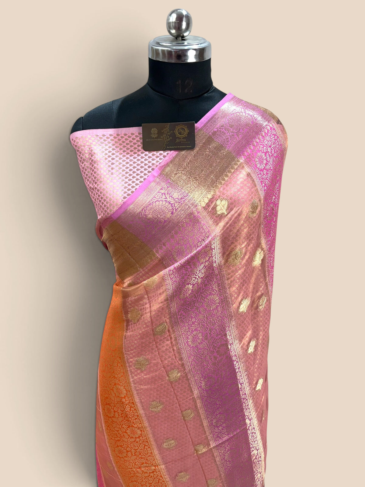 Pure Chiniya Silk Handloom Banarasi Saree - Dual Design