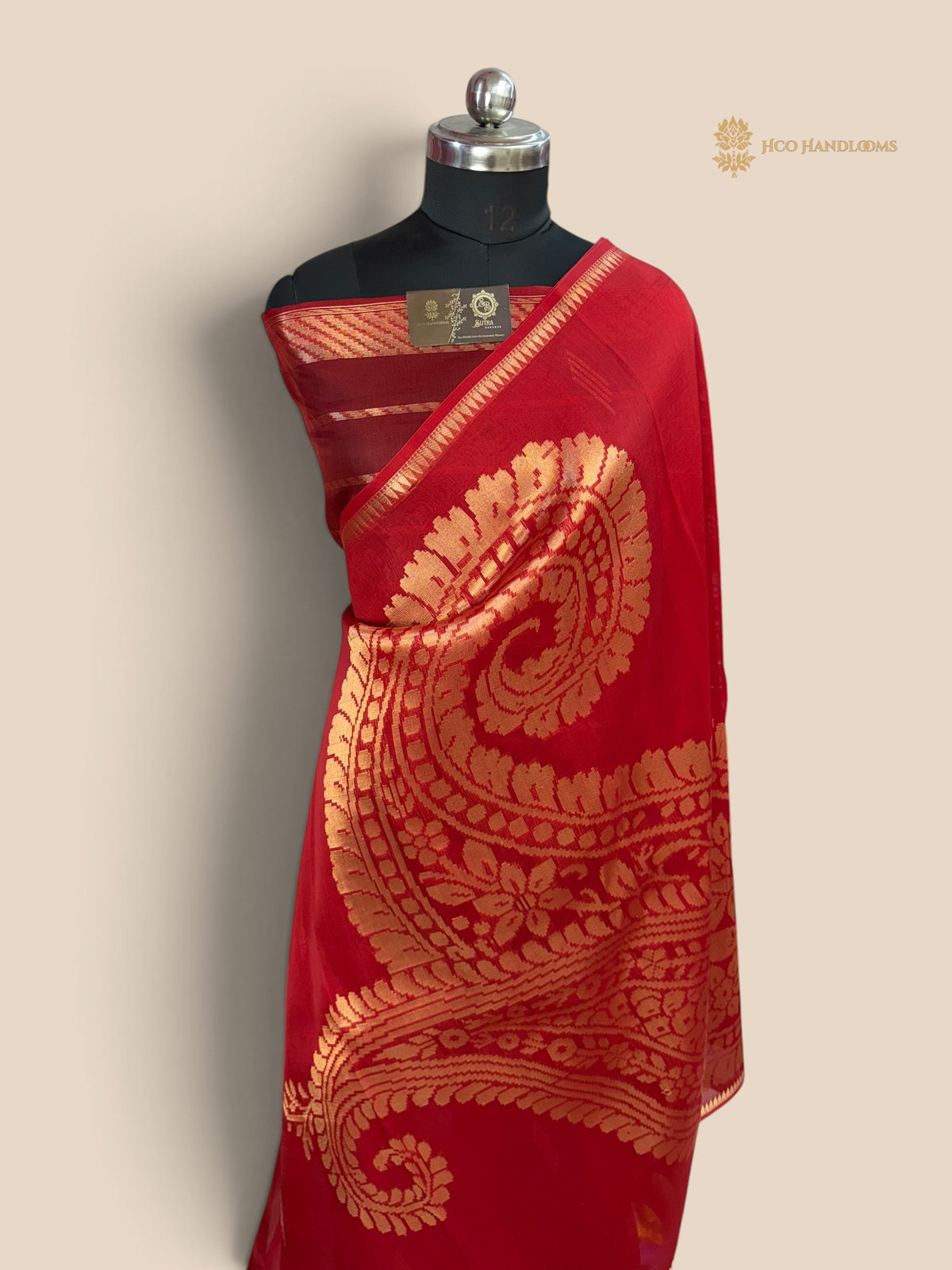 Red Pure Kora Silk Handloom Banarasi Saree