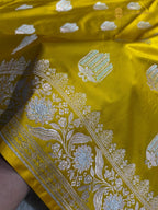 Premium Mashru Katan Silk Banarasi Saree - All Over Motifs