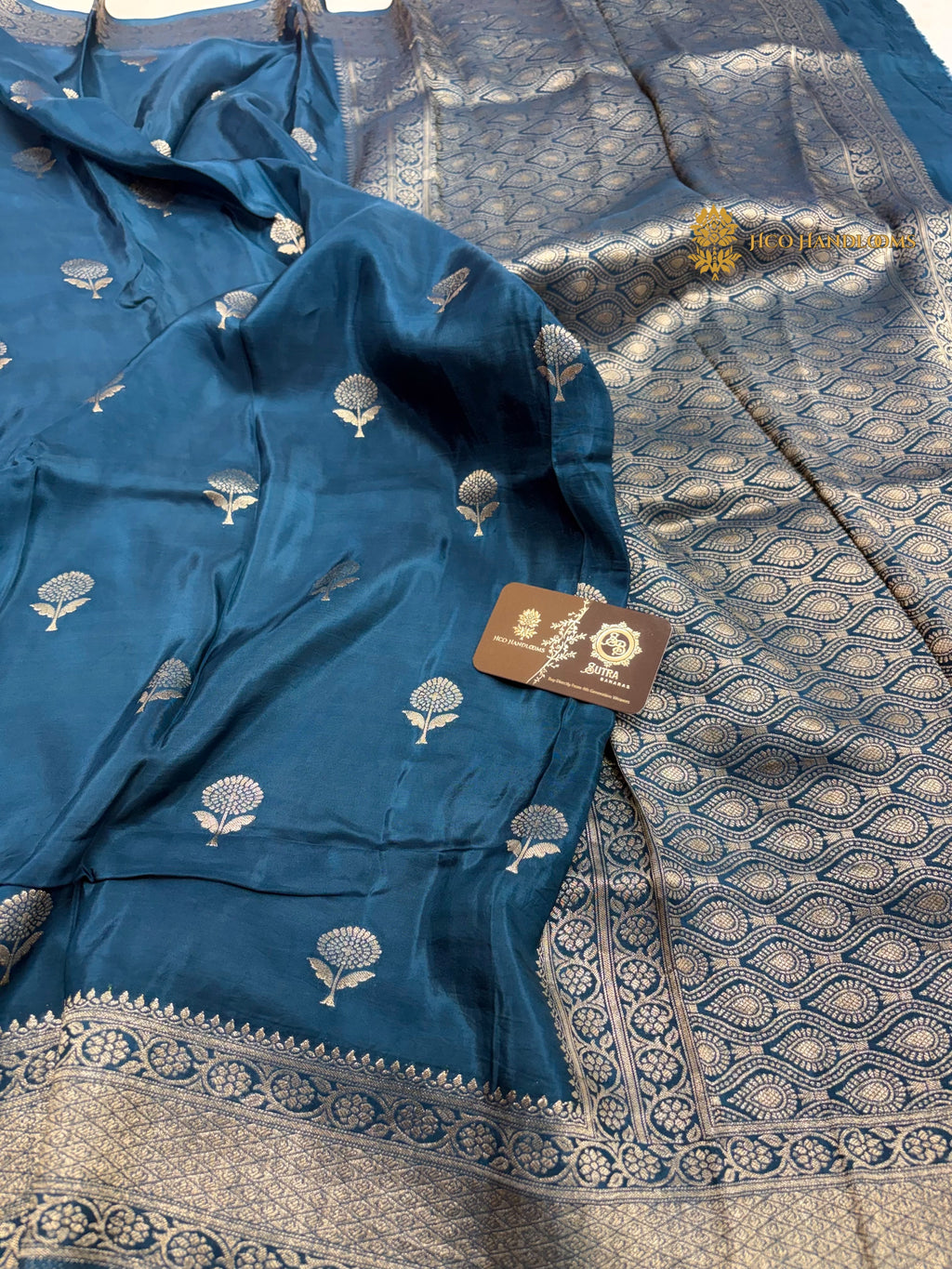 Blue Premium Soft Silk Banarasi Saree - All Over Motifs