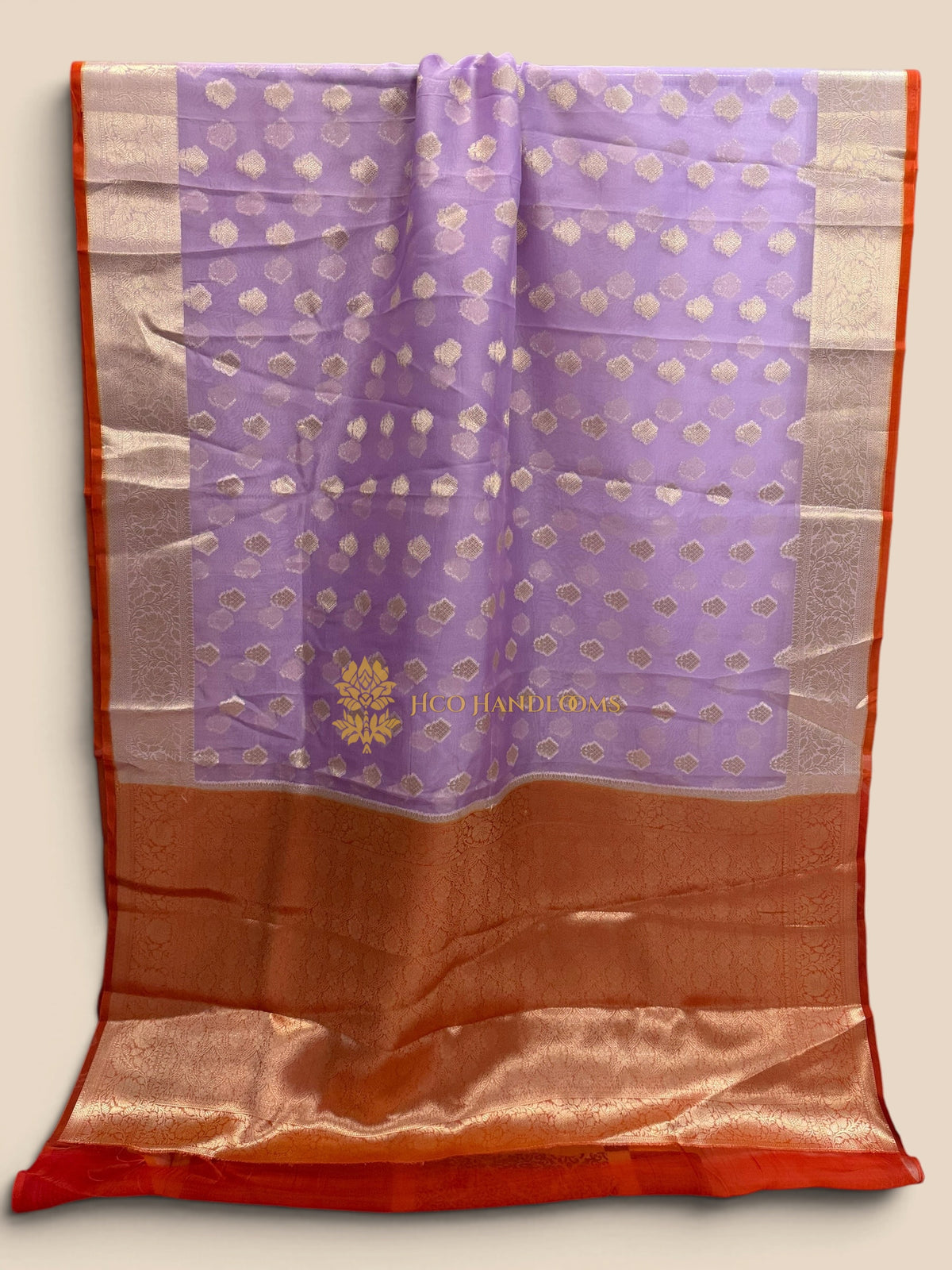 Pure Kora Silk Handloom Banarasi Saree - All Over Motifs