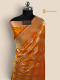 Regal Gold Pure Katan Silk Handloom Banarasi Saree - All Over Tanchui Motifs