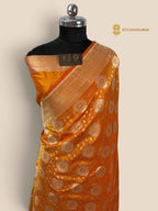 Regal Gold Pure Katan Silk Handloom Banarasi Saree - All Over Tanchui Motifs