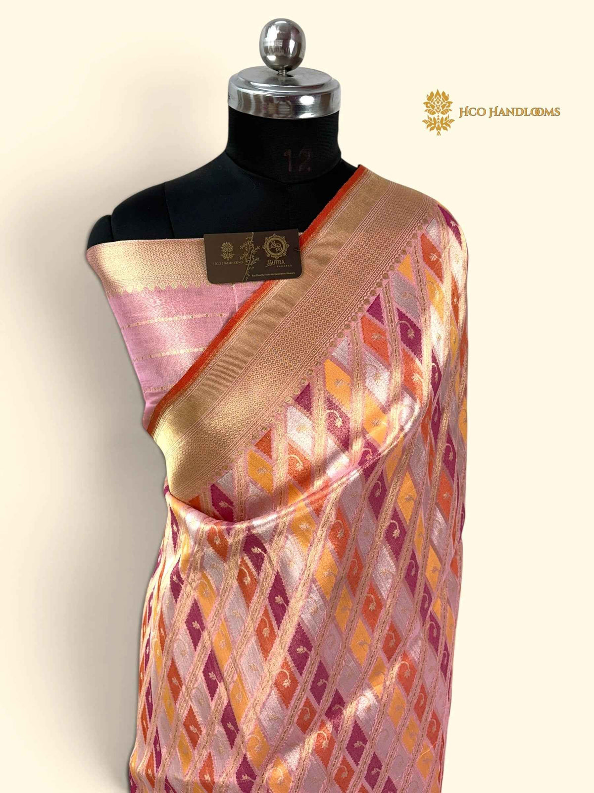 Pure Kora Tissue Rangkat Handloom Banarasi Saree - All Over Jaal Work