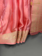 Premium Mashru Crepe Silk Banarasi Saree - All Over Floral Boota