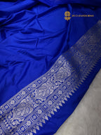 Blue Premium Mashru Katan Silk Banarasi Saree - All Over Motifs