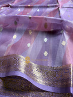 Pure Kora Silk Handloom Banarasi Saree - All Over Kadhua Motifs
