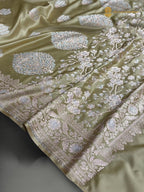 Premium Mashru Katan Silk Banarasi Saree - All Over Motifs
