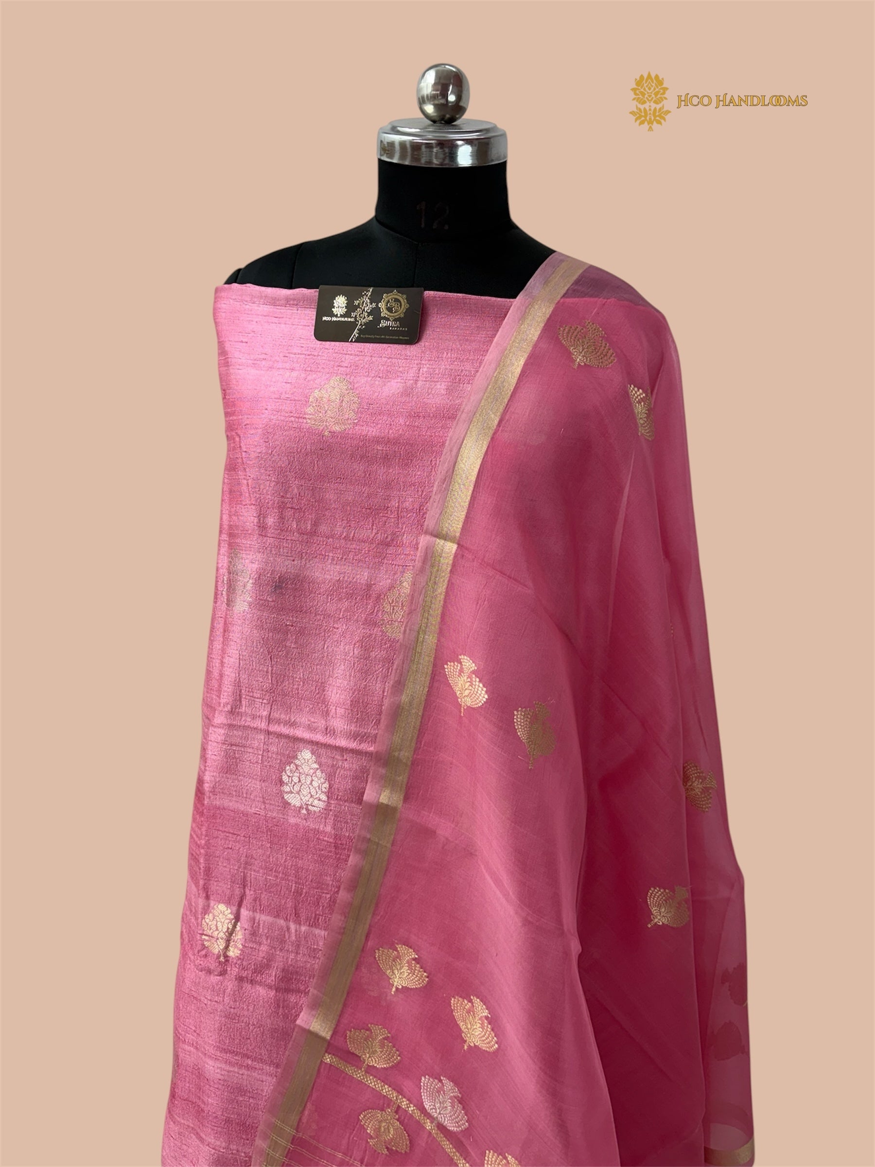 Pure Raw Silk Handloom Banarasi Dress Material
