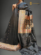 Pure Mango Katan Silk Handloom Banarasi Saree - All Over Kadhua Motifs
