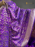 Regal Pure Katan Silk Handloom Banarasi Saree - All Over Jaal Work With Meenakari