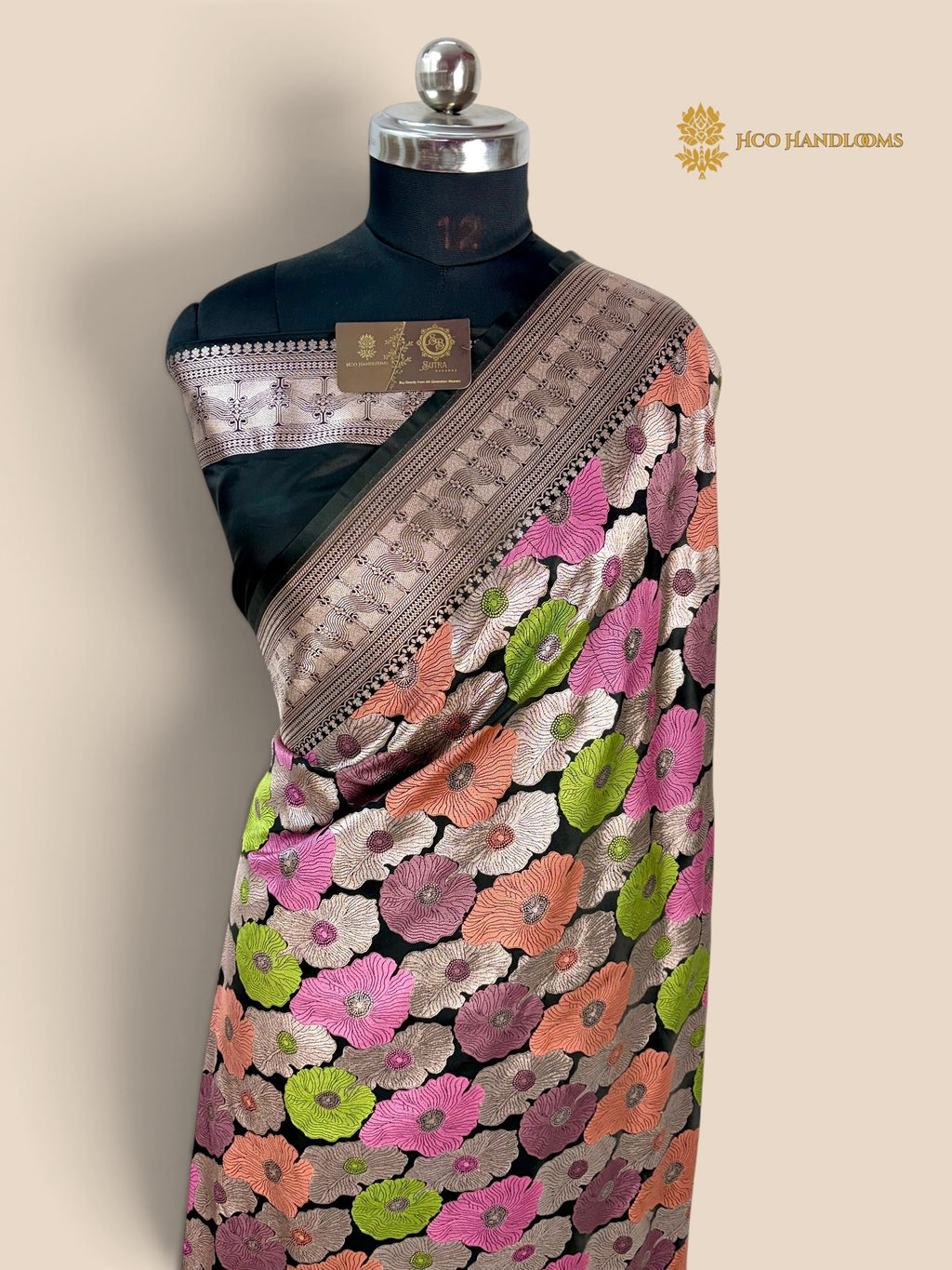 Nita Ambani In Premium Mashru Katan Silk Banarasi Saree - All Floral Motifs With Meenakari
