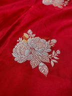 Premium Mashru Katan Silk Floral Motifs Banarasi Saree