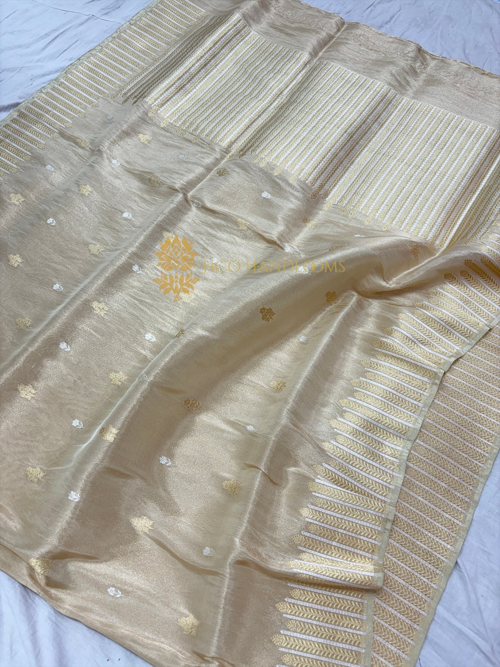 Pure Tissue Silk Handloom Banarasi Saree - All Over Kadhua Motifs