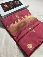 Pure Mango Katan Silk Handloom Banarasi Saree - All Over Kadhua Motifs