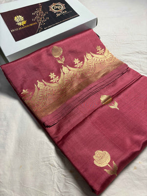 Pure Mango Katan Silk Handloom Banarasi Saree - All Over Kadhua Motifs