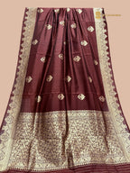 Pure Mango Katan Silk Handloom Banarasi Saree - All Over Kadhua Motifs