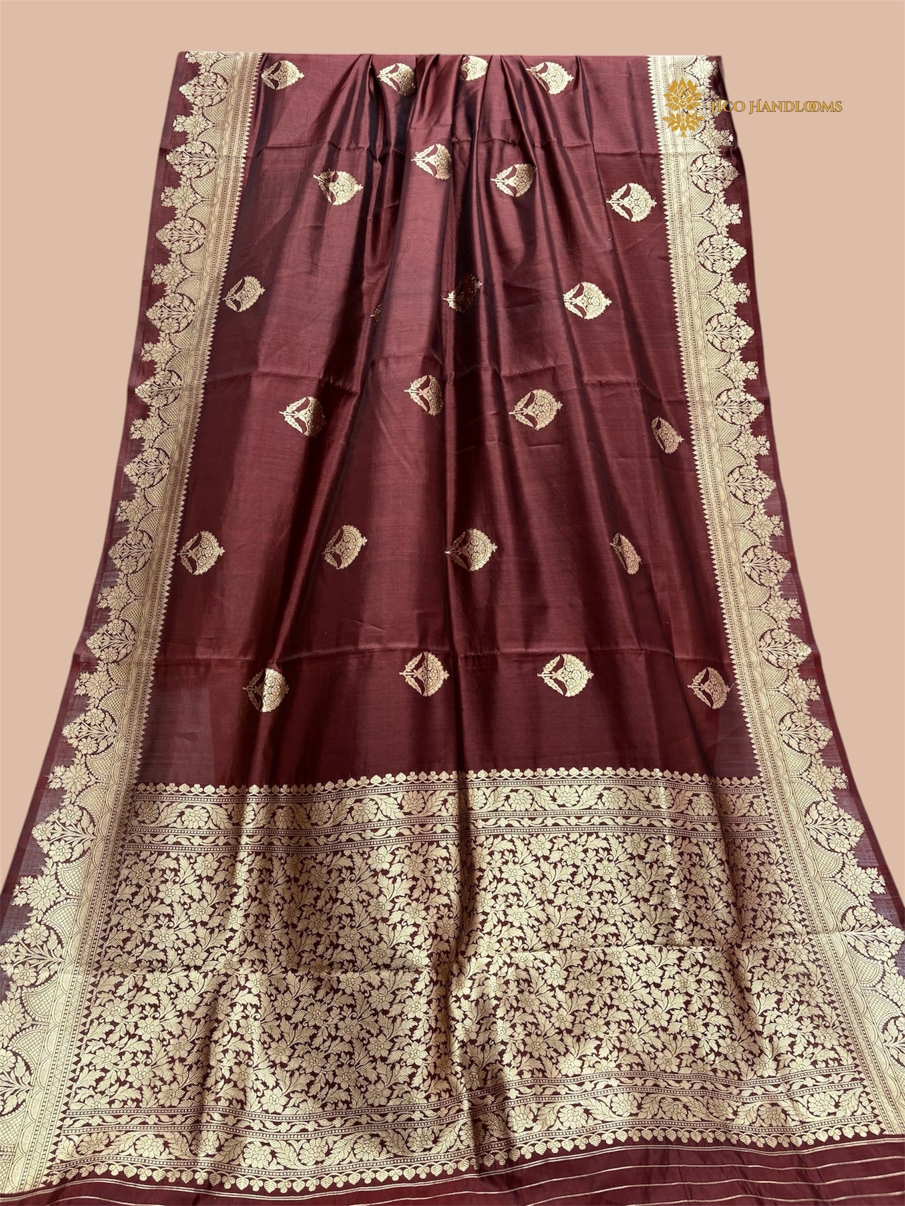 Pure Mango Katan Silk Handloom Banarasi Saree - All Over Kadhua Motifs