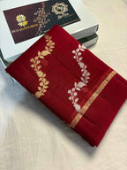Pure Kora Silk Handloom Banarasi Saree - All Over Kadhua Lahariya