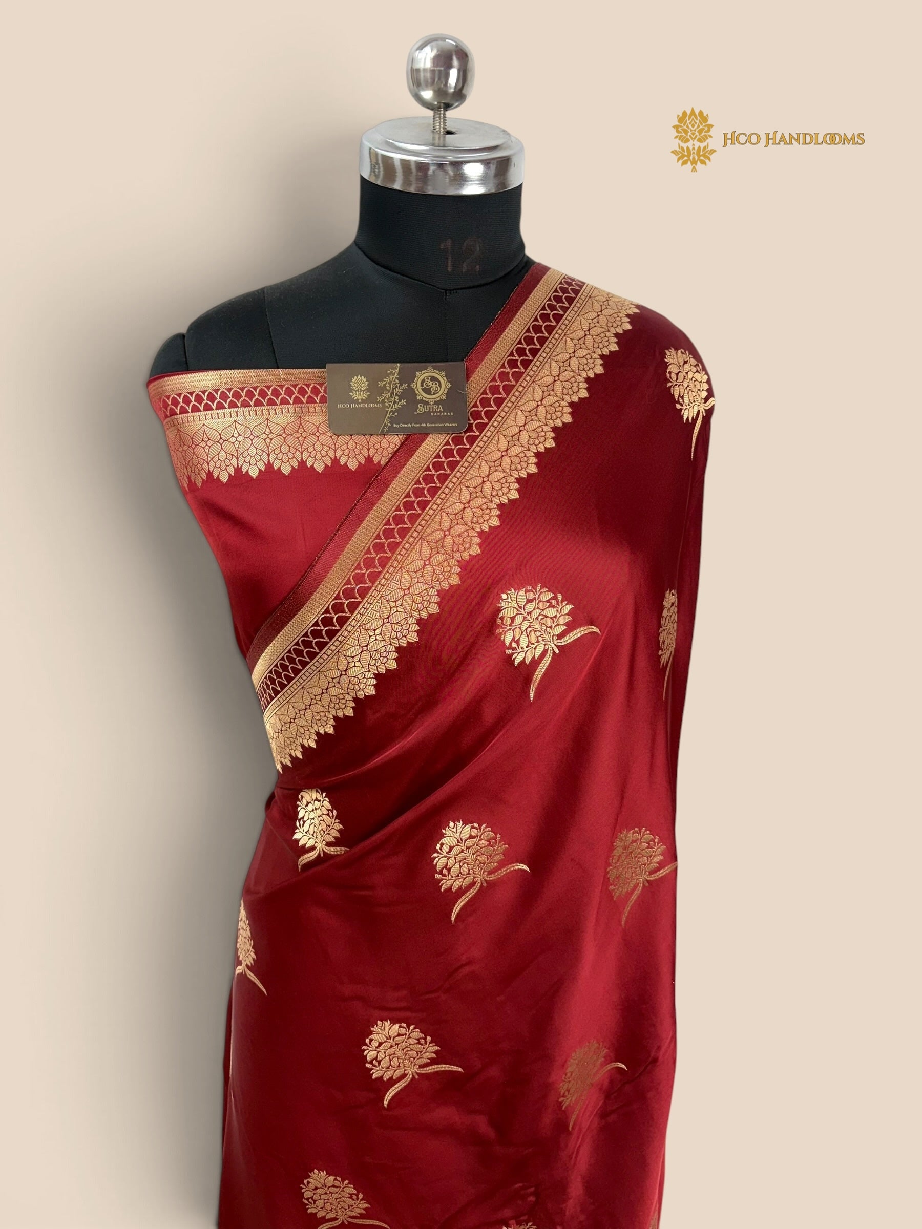 Premium Mashru Crepe Banarasi Saree - All Over Motifs