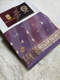 Pure Kora Silk Handloom Banarasi Saree - All Over Kadhua Motifs