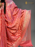 Premium Mashru Katan Silk Banarasi Saree - All Over Jaal Pattern