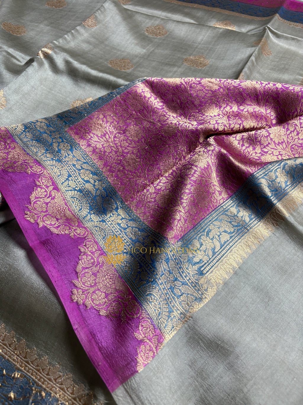 Pure Mango Katan Silk Handloom Banarasi Saree - All Over Kadhua Motifs