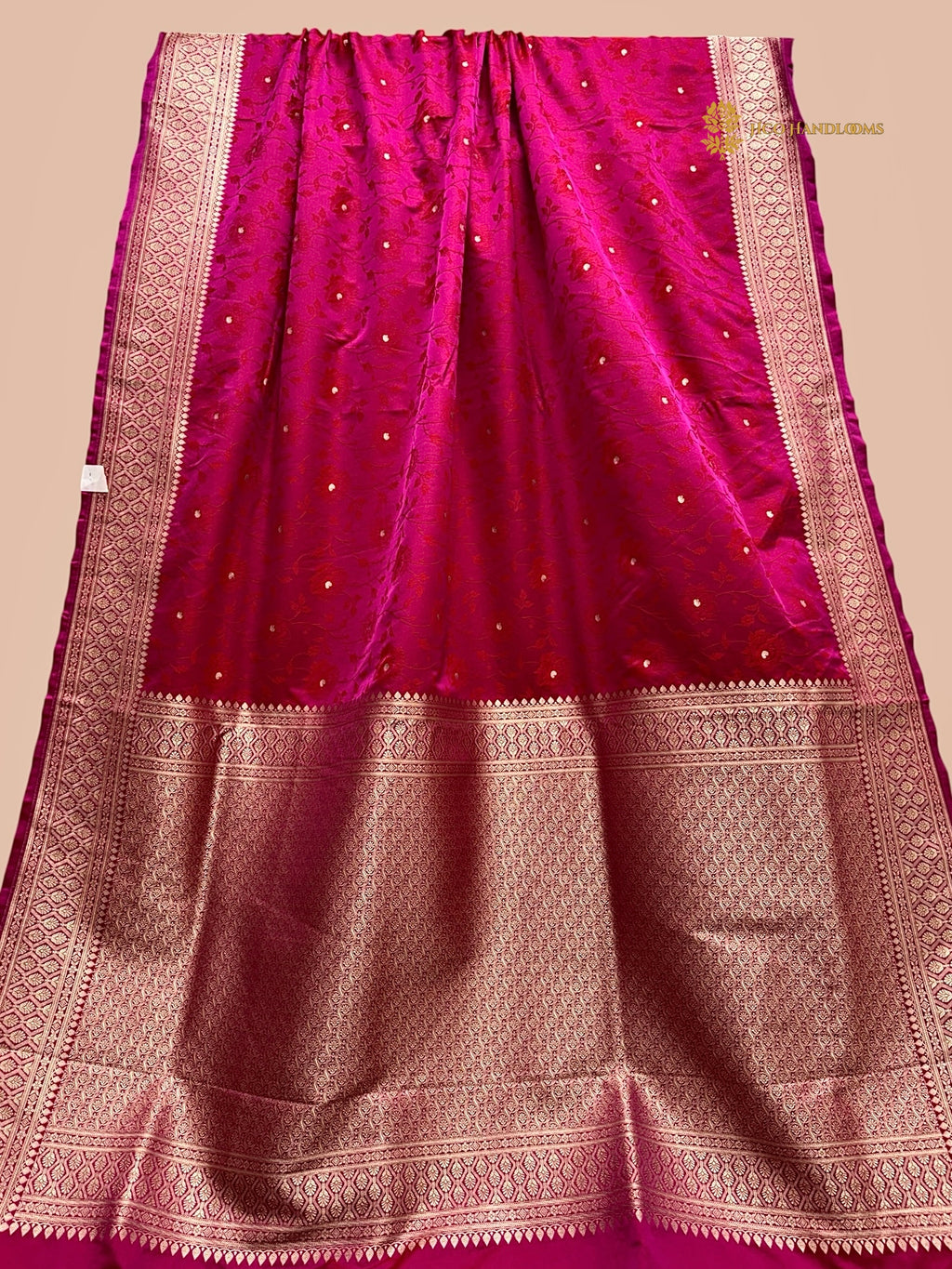Regal Cherry Red Premium Mashru Katan Silk Banarasi Saree - All Over Tanchui With Motifs