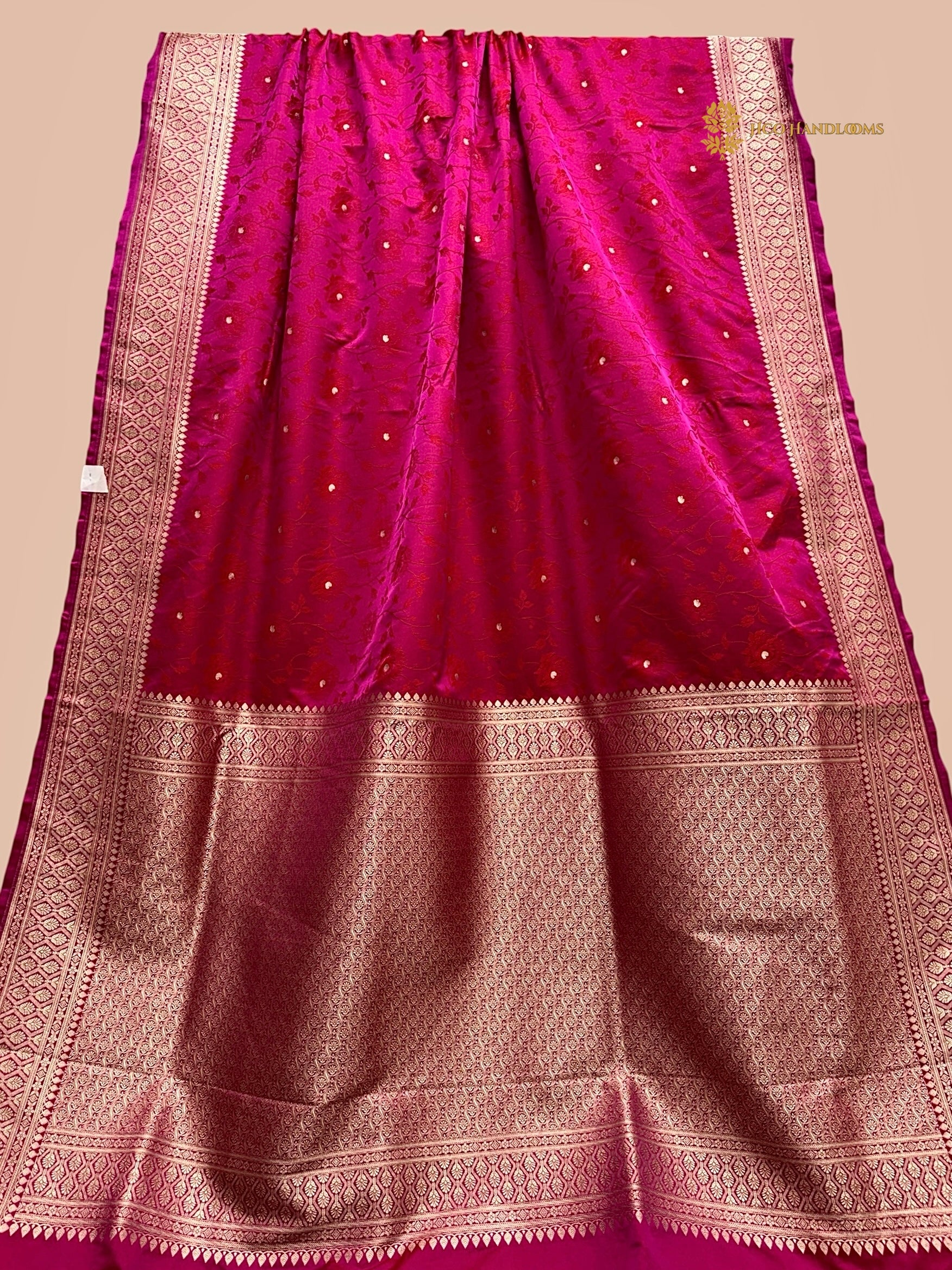 Regal Cherry Red Premium Mashru Katan Silk Banarasi Saree - All Over Tanchui With Motifs