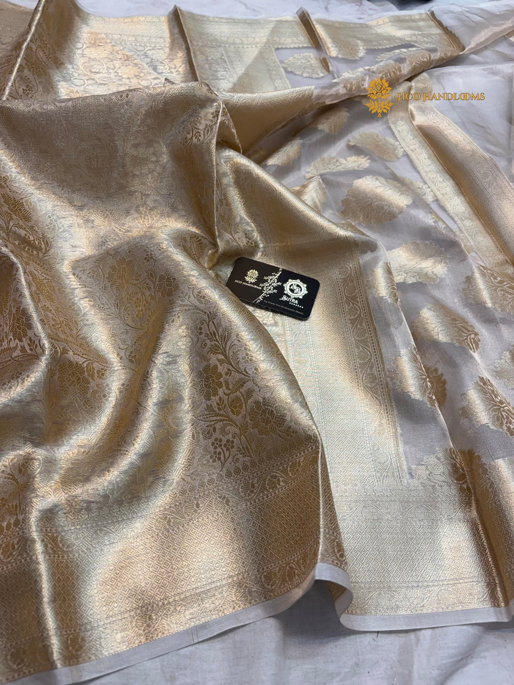 Pure Tissue Silk Handloom Banarasi Saree - All Over Tanchui Brocade