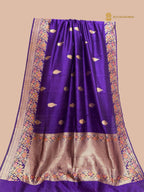 Pure Mango Katan Silk Handloom Banarasi Saree - All Over Kadhua Motifs