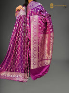 Premium Mashru Katan Silk Banarasi Saree - All Over Jaal Pattern