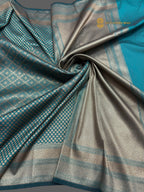 Blue Premium Soft Katan Silk Tanchui Brocade Banarasi Saree