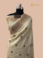 Pure Tussar Silk Handloom Banarasi Saree - All Over Motifs