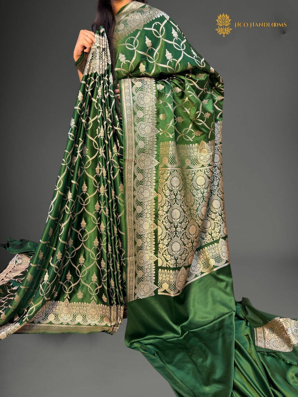 Premium Mashru Katan Silk Banarasi Saree - All Over Jaal Pattern