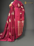 Premium Mashru Crepe Satin Silk Banarasi Saree - All Over Paisley Motifs