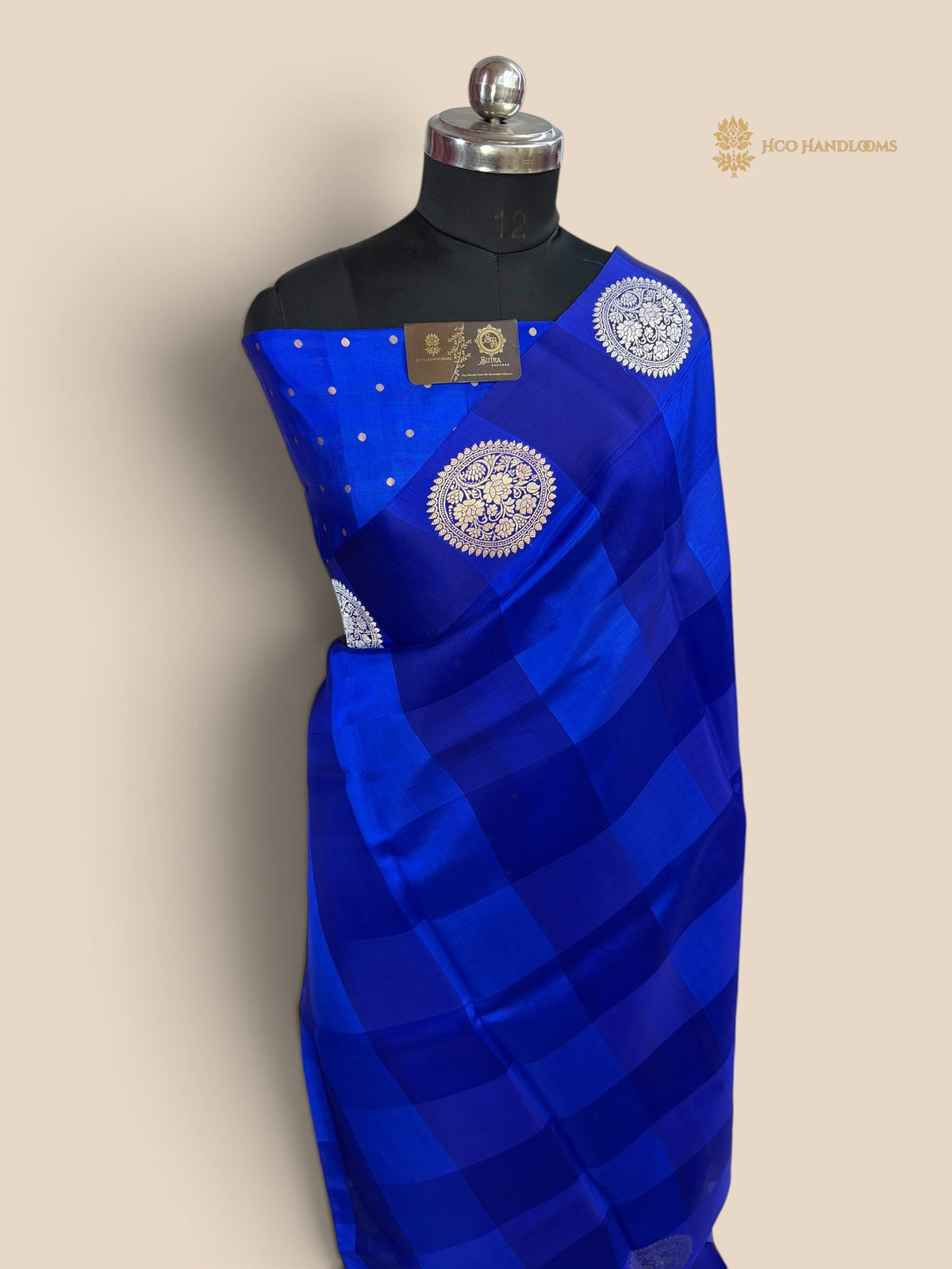 Blue Pure Kora Mango Katan Silk Handloom Banarasi Saree