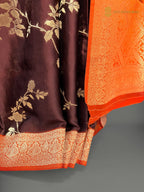 Premium Mashru Crepe Silk Banarasi Saree - All Over Jangla