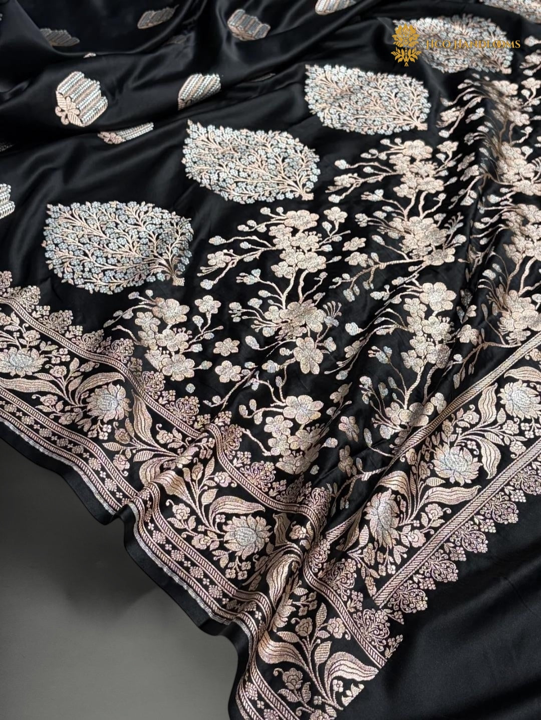Premium Mashru Katan Silk Banarasi Saree - All Over Motifs